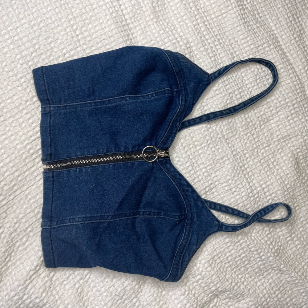 Jean zip up top